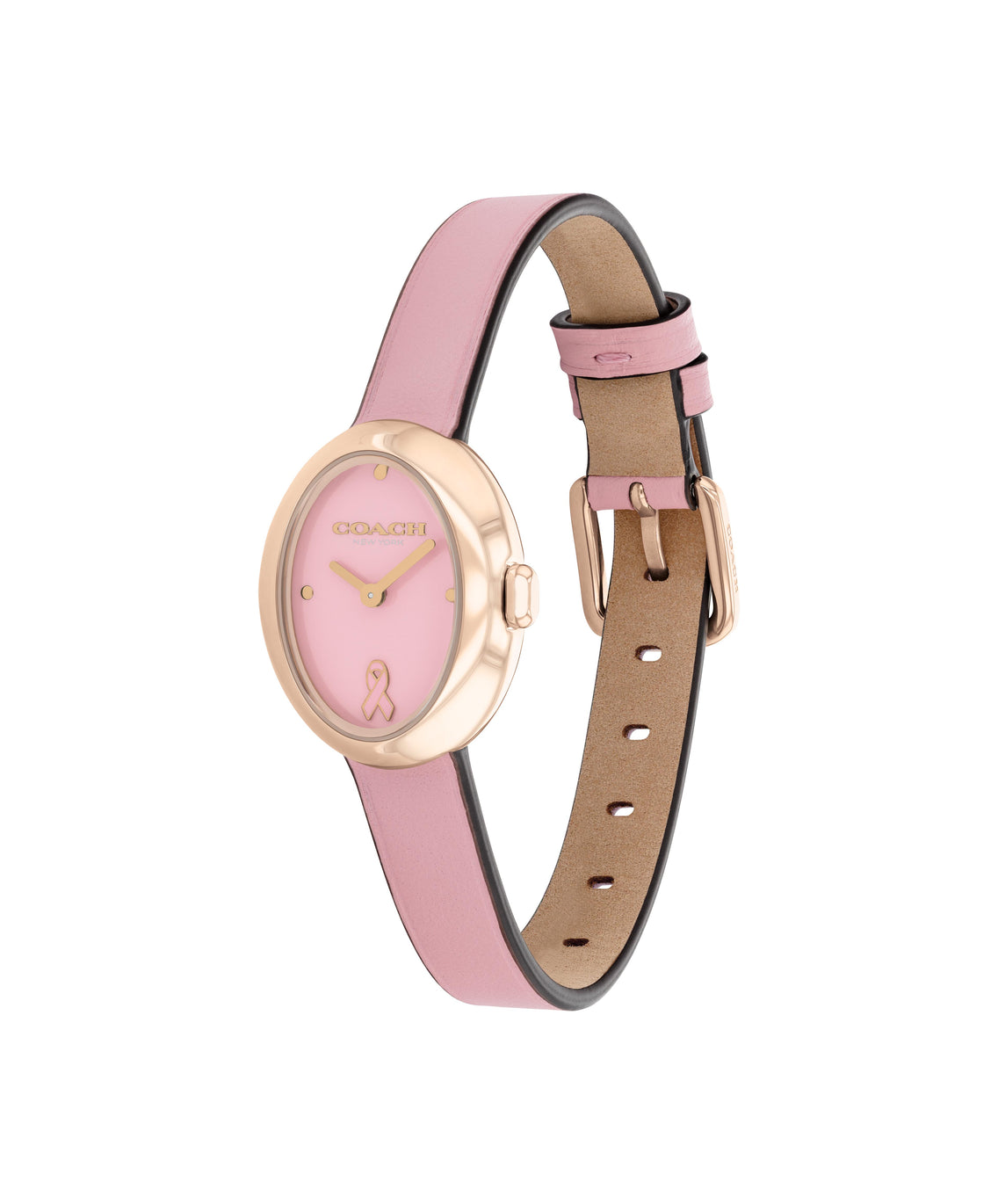 COACH SAMMY LACQUERED PINK DIAL WITH PINK LEATHER STRAP LADIES WATCH