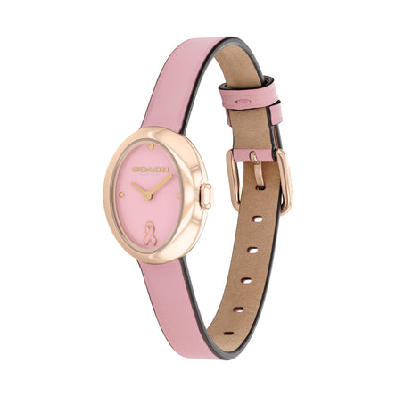 COACH SAMMY LACQUERED PINK DIAL WITH PINK LEATHER STRAP LADIES WATCH