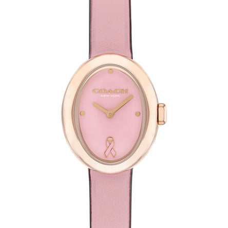 COACH SAMMY LACQUERED PINK DIAL WITH PINK LEATHER STRAP LADIES WATCH