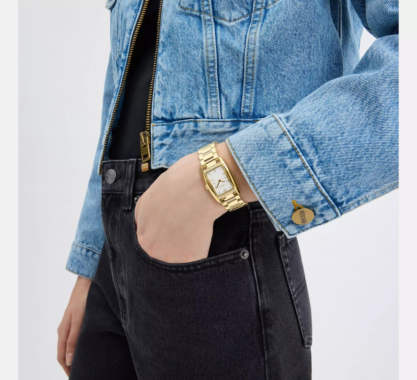 COACH REESE LIGHT GOLD DIAL WITH GOLD-TONE BRACELET LADIES WATCH