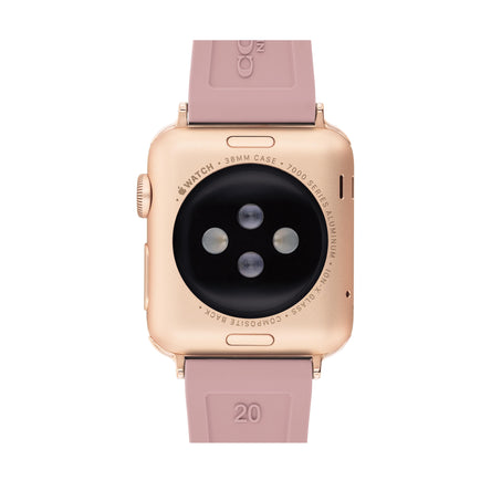 COACH Ladies Textured Rubber Apple Watch Strap Pink