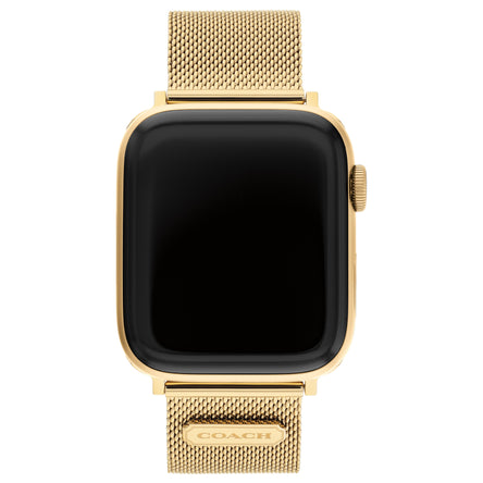 COACH Apple Watch Strap Gold PVD Stainless Steel Mesh