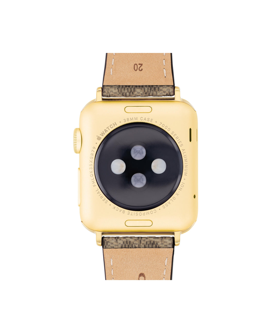 COACH Apple Watch Strap Brown Leather Strap with Flower Embellishment