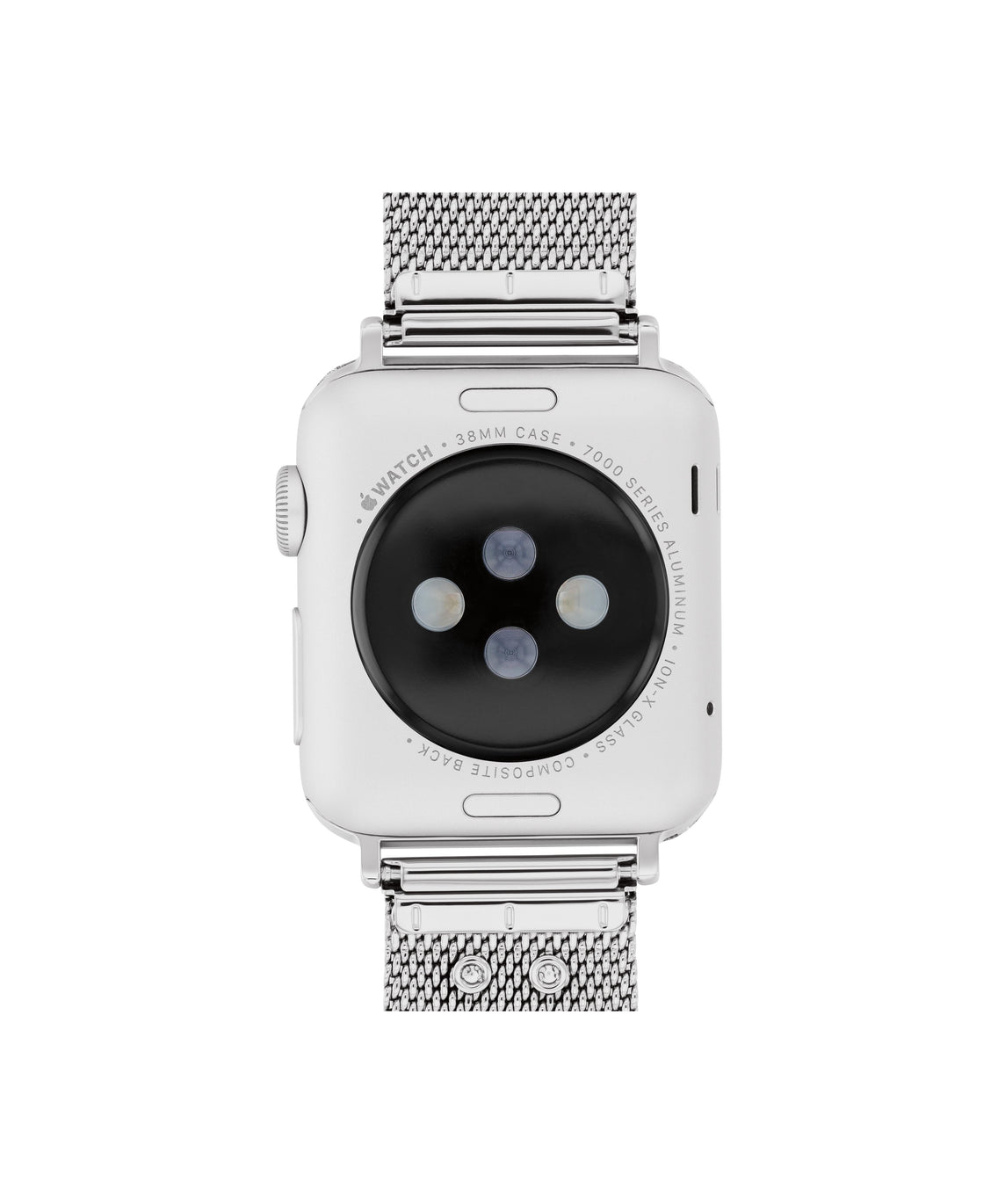 COACH Ladies Apple Watch Strap Stainless Steel Mesh with Heart Charm
