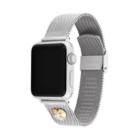 COACH Ladies Apple Watch Strap Stainless Steel Mesh with Heart Charm