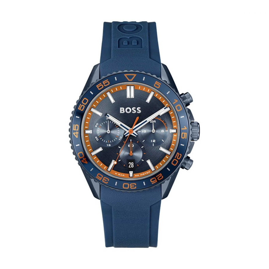 Boss Gents Runner Quartz Blue Silicone Strap Watch