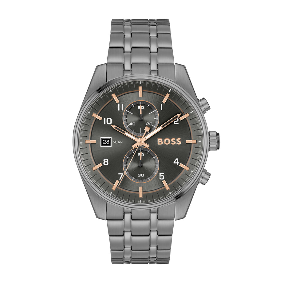 Boss Gents Skytraveller Stainless Steel Chronograph Watch