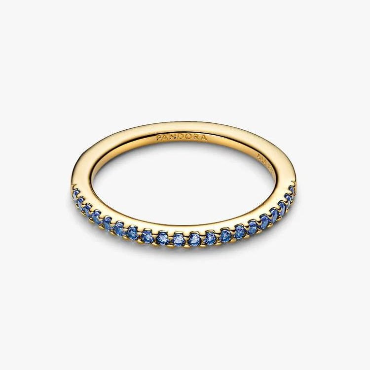 Pandora Sparkling Blue Half-Eternity Band Ring
