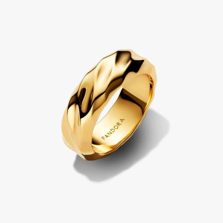 Pandora Rippled Wide Band Ring