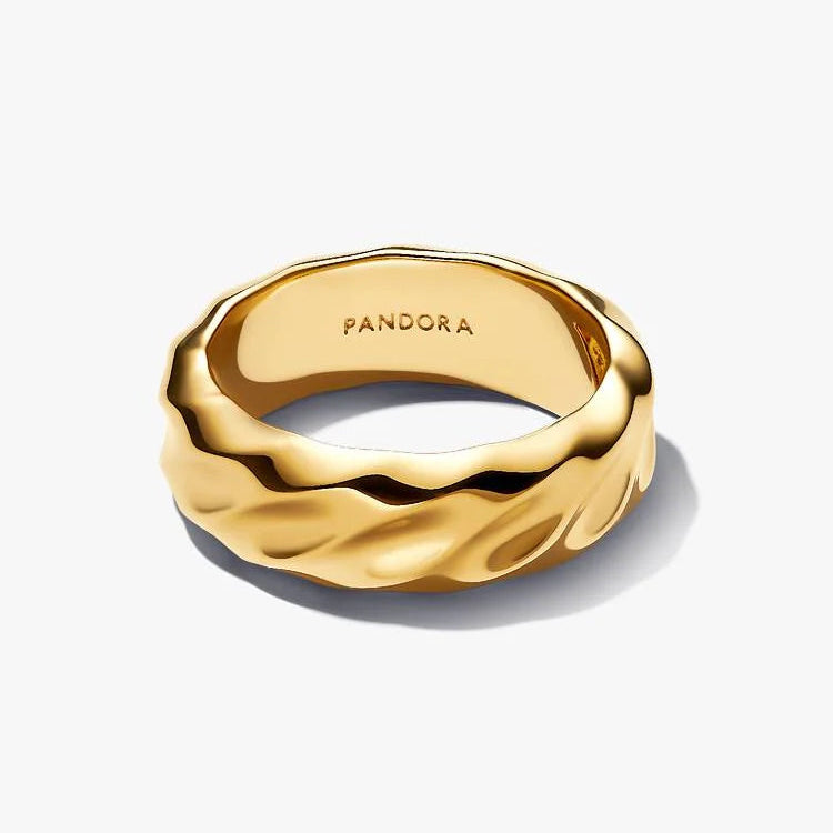 Pandora Rippled Wide Band Ring