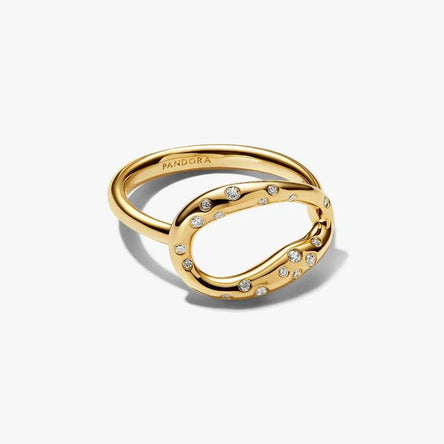 Pandora Organically Shaped Stone-Set Statement Ring