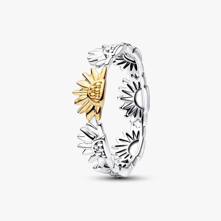Pandora Sunflower Two-Tone Band Ring