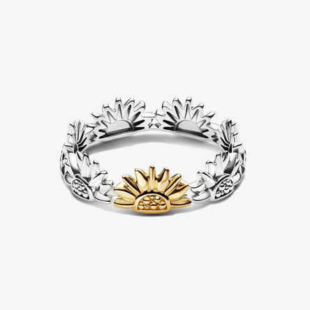 Pandora Sunflower Two-Tone Band Ring