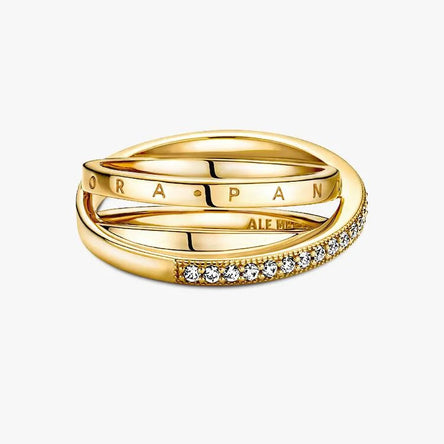 Pandora Crossover Pavé Triple Band Ring