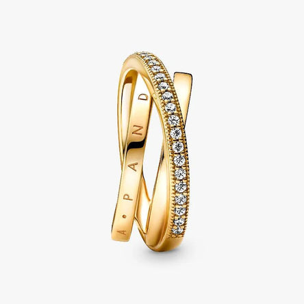 Pandora Crossover Pavé Triple Band Ring