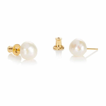 Jersey Pearl Baroque Pearl Stud Earrings Gold