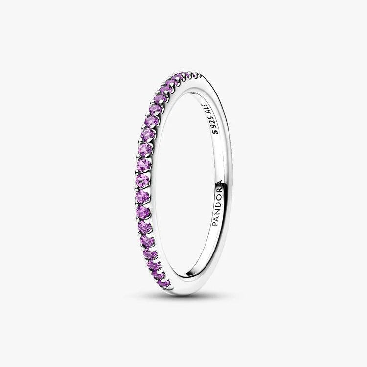 Pandora Sparkling Purple Half-Eternity Band Ring