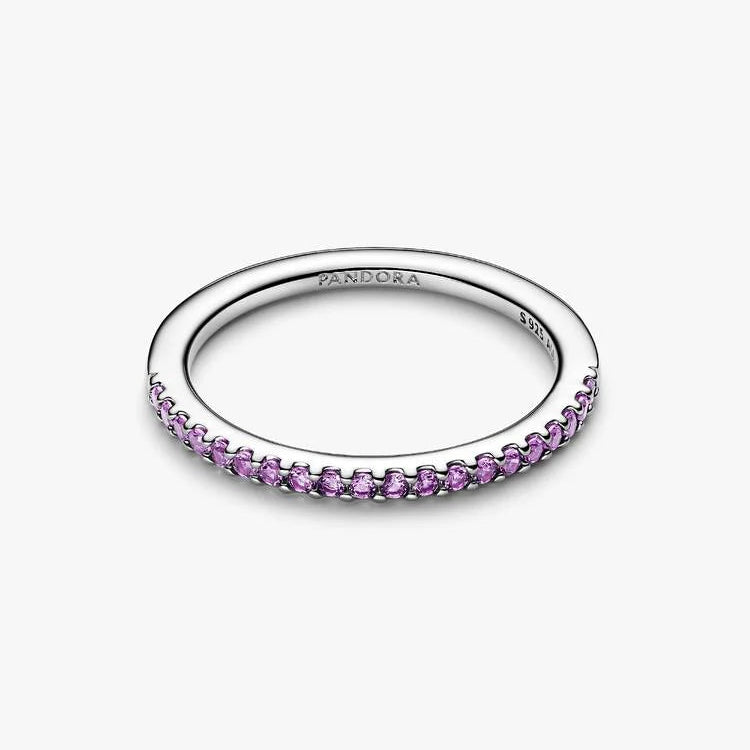 Pandora Sparkling Purple Half-Eternity Band Ring