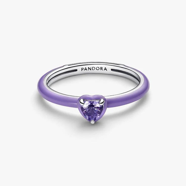 Pandora Purple Chakra Heart Ring