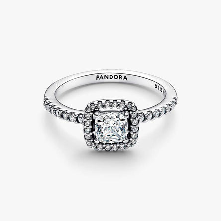 Pandora Sparkling Square Halo Ring