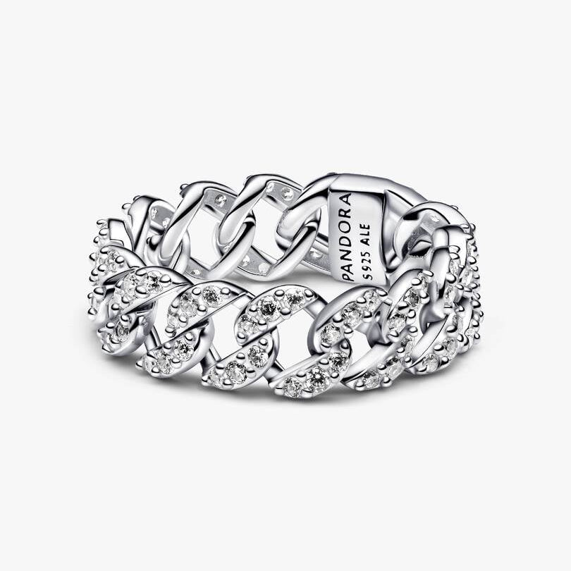 Pandora Pavé Cuban Chain Ring