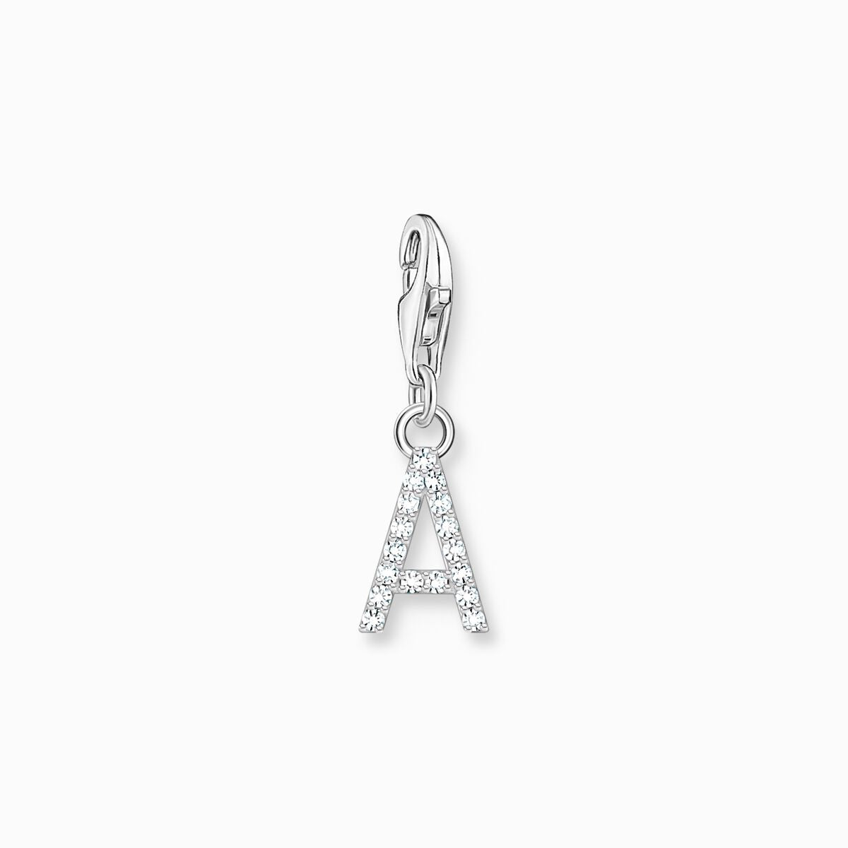 Thomas Sabo Silver Letter A Charm Pendant with White Stones