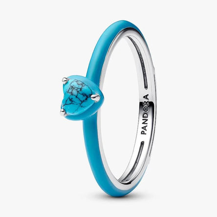 Pandora Turquoise-coloured Heart Stone Ring