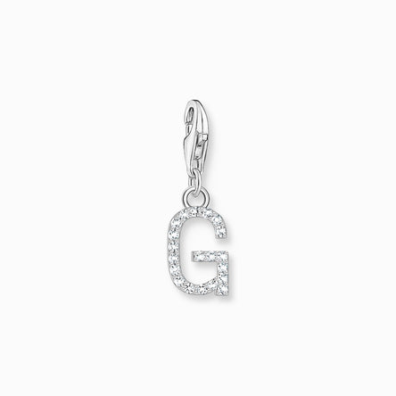 Thomas Sabo Silver Letter G Charm Pendant with White Stones