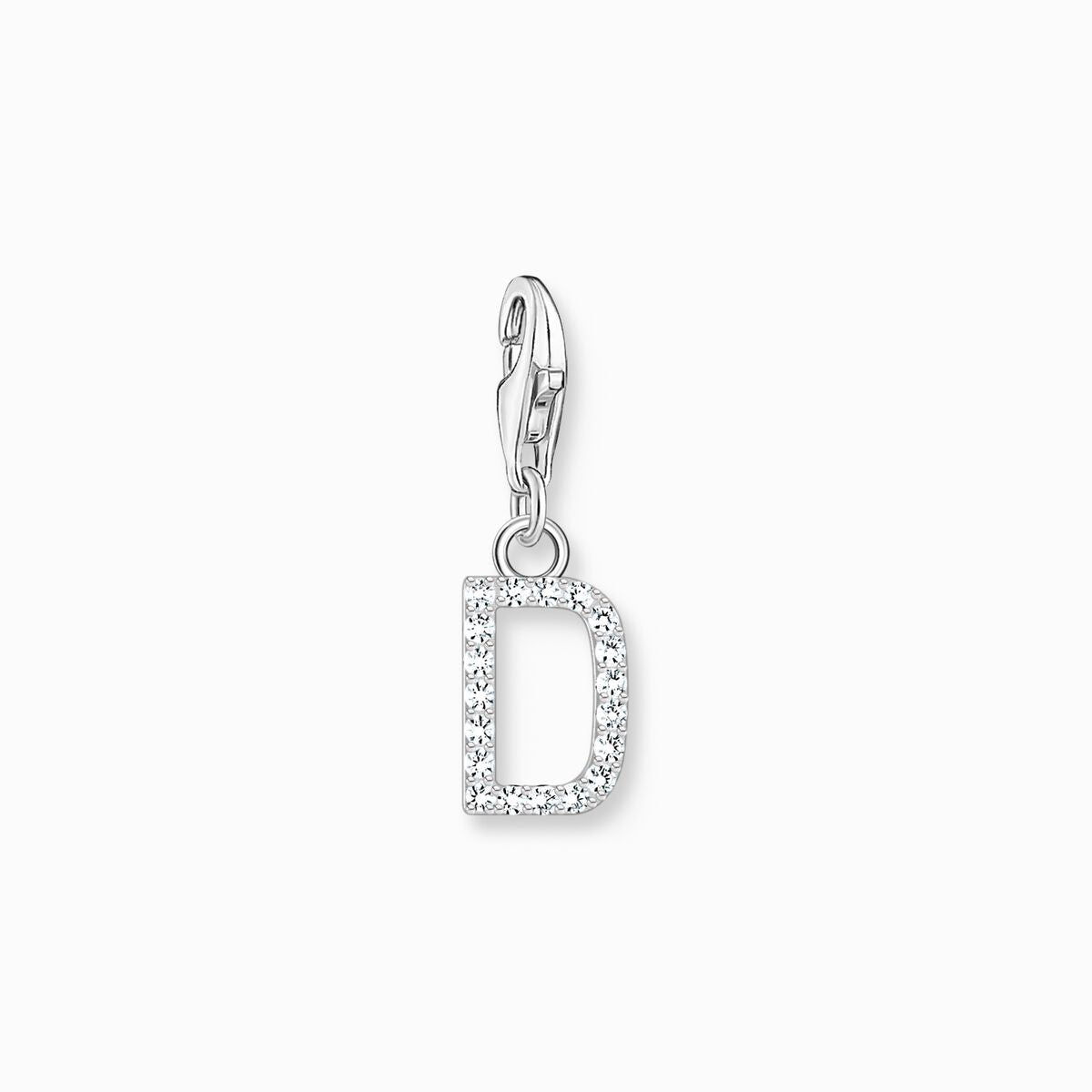 Thomas Sabo Silver Letter D Charm Pendant with White Stones