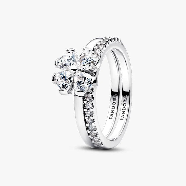 Pandora Sparkling Lucky Clover Splittable Ring