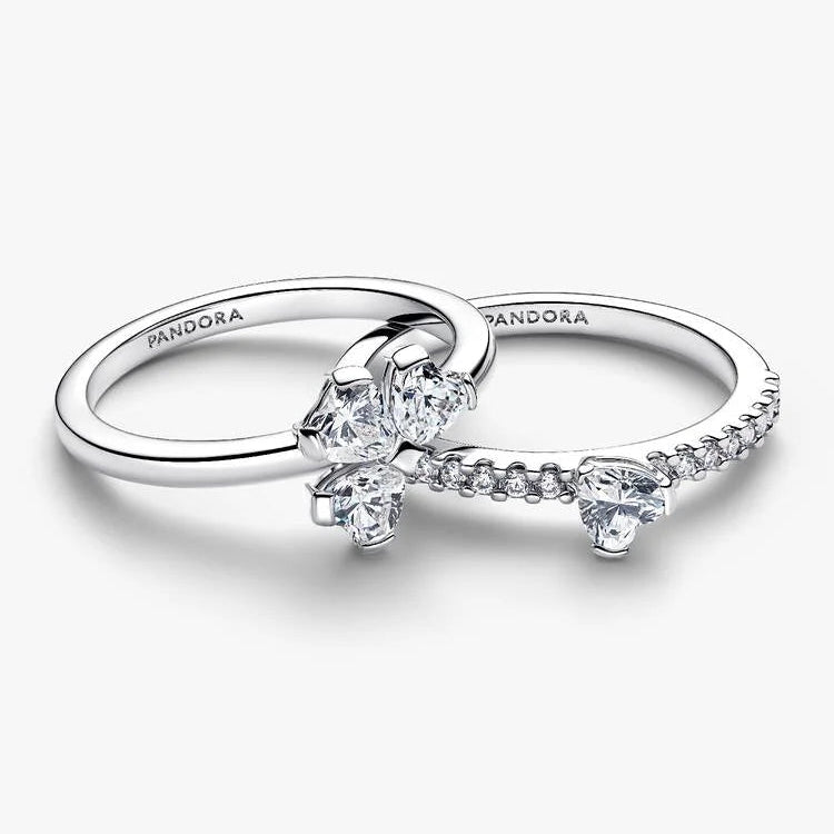 Pandora Sparkling Lucky Clover Splittable Ring