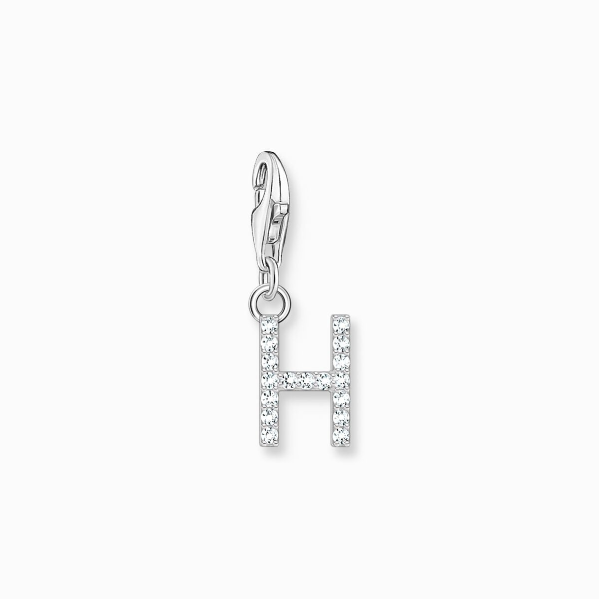 Thomas Sabo Silver Letter H Charm Pendant with White Stones