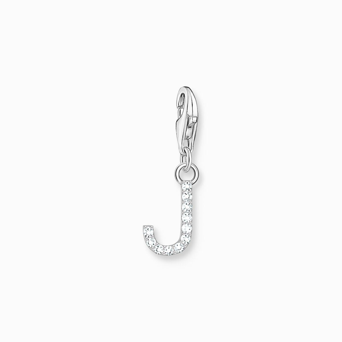 Thomas Sabo Silver Letter J Charm Pendant with White Stones