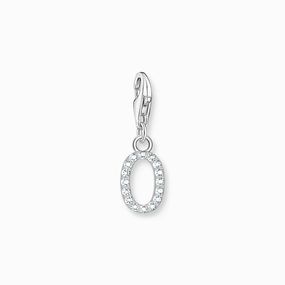 Thomas Sabo Silver Letter O Charm Pendant with White Stones