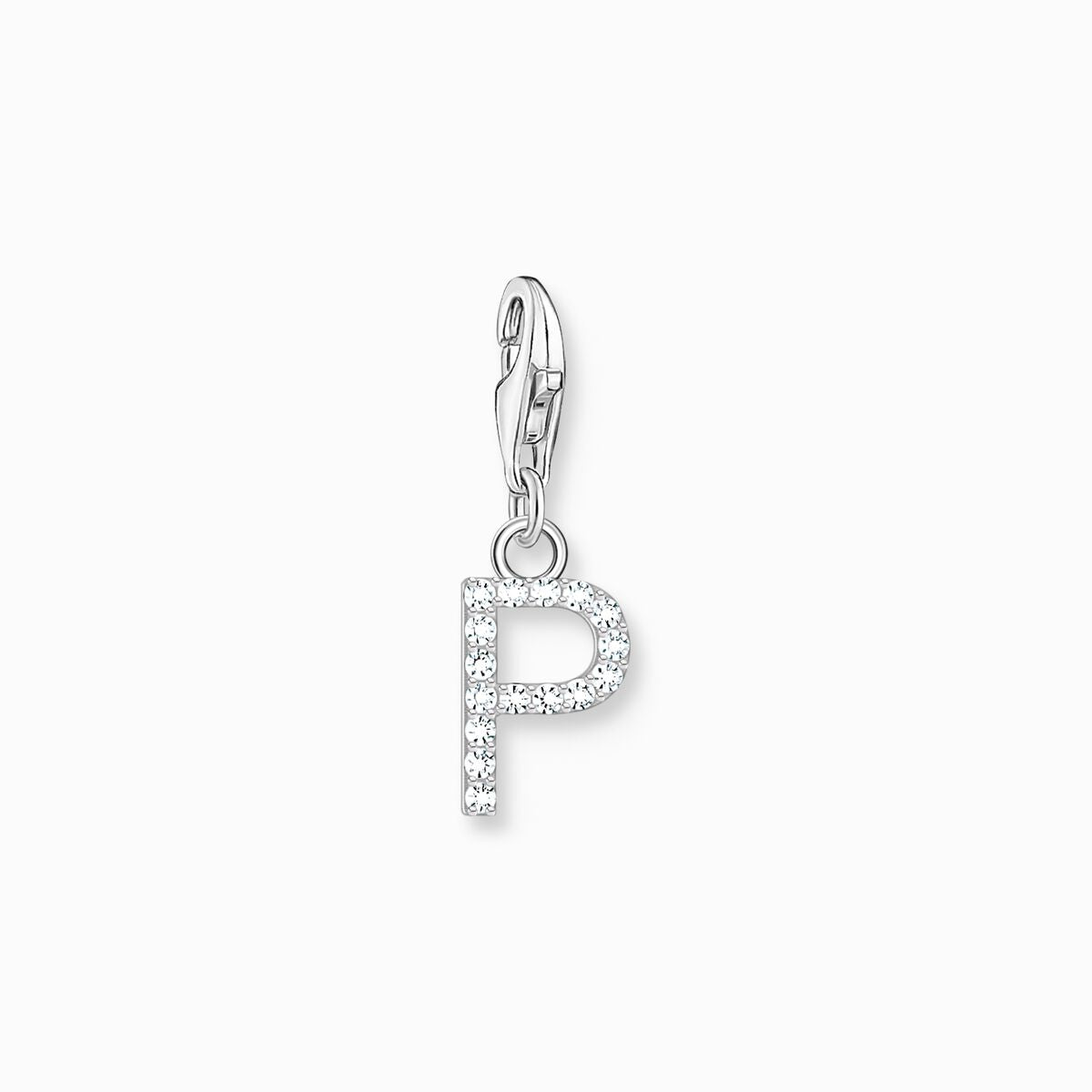 Thomas Sabo Silver Letter P Charm Pendant with White Stones