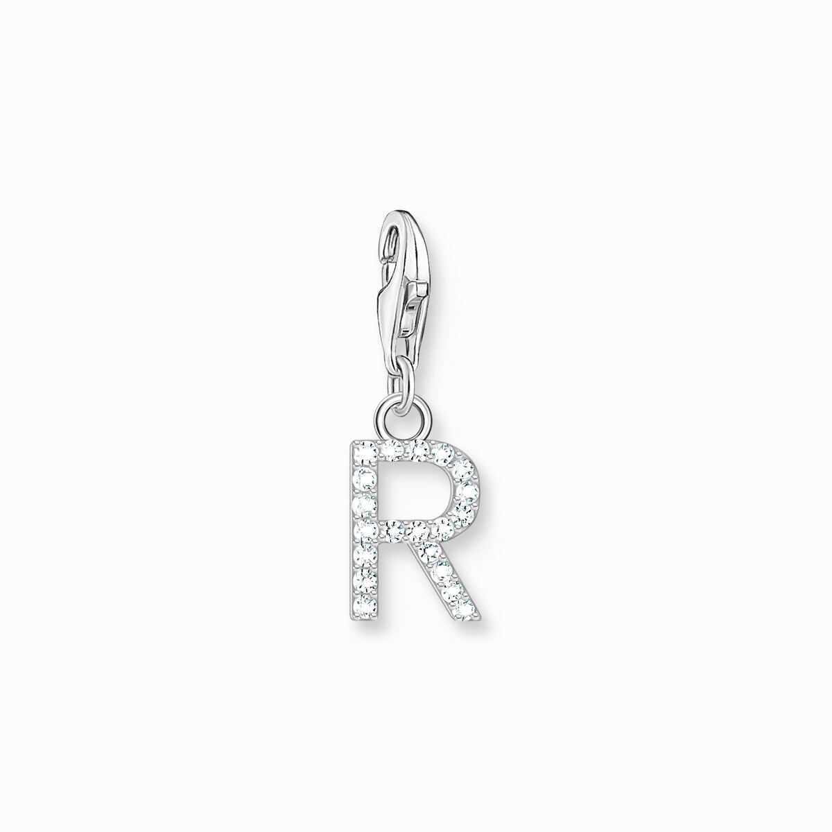 Thomas Sabo Silver Letter R Charm Pendant with White Stones