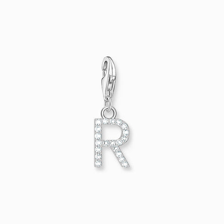 Thomas Sabo Silver Letter R Charm Pendant with White Stones