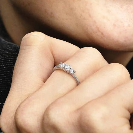 Pandora Clear Three-Stone Ring