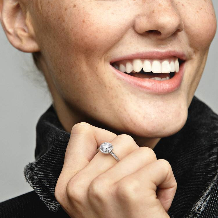 Pandora Round Sparkle Halo Ring