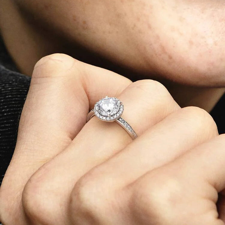 Pandora Round Sparkle Halo Ring