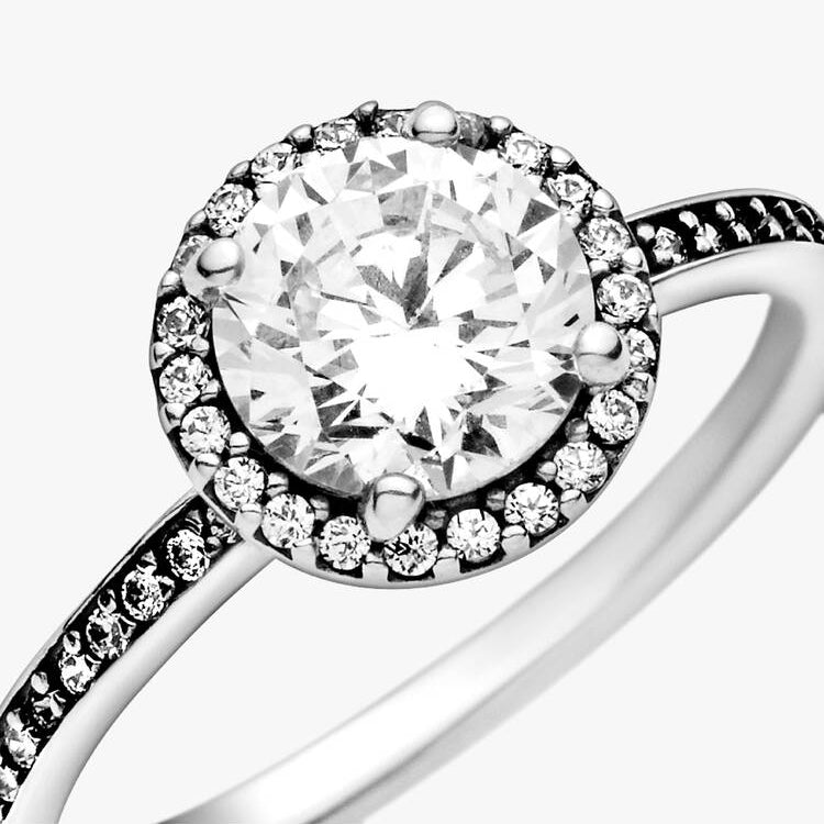Pandora Round Sparkle Halo Ring