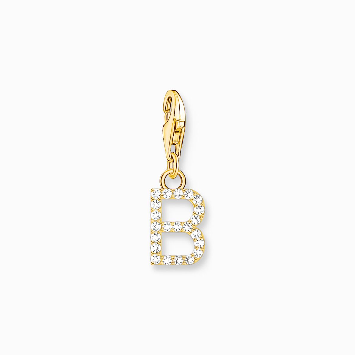 Thomas Sabo Gold Letter B Charm Pendant with White Stones