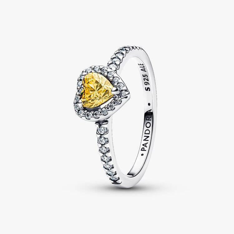 Pandora Sparkling Elevated Heart Ring