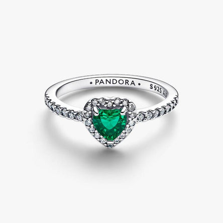Pandora Elevated Royal Green Heart Ring