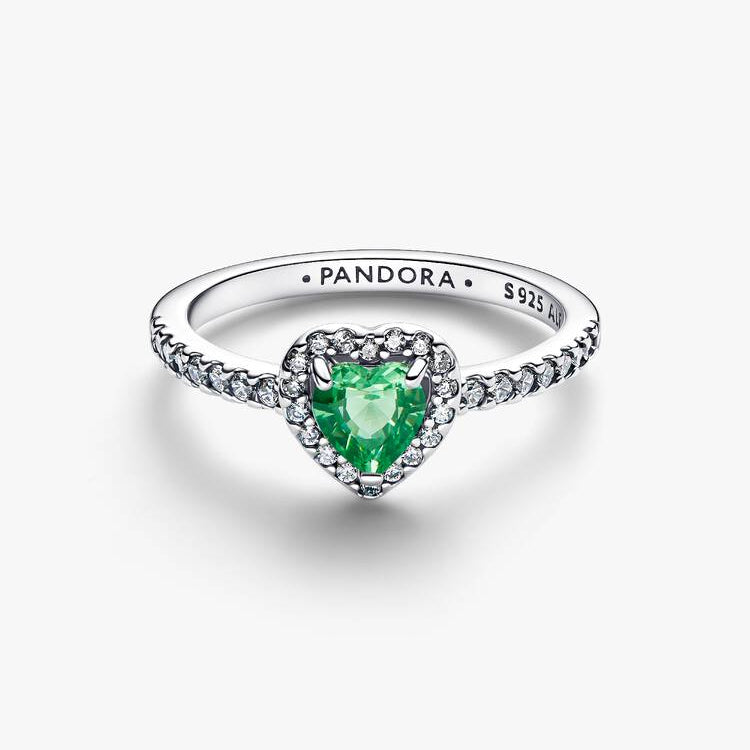 Pandora Elevated Mint Green Heart Ring