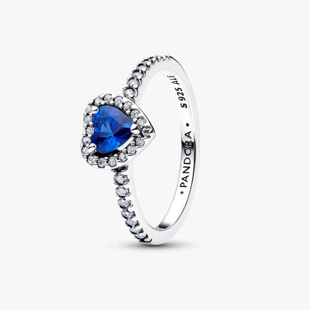 Pandora Elevated Princess Blue Heart Ring