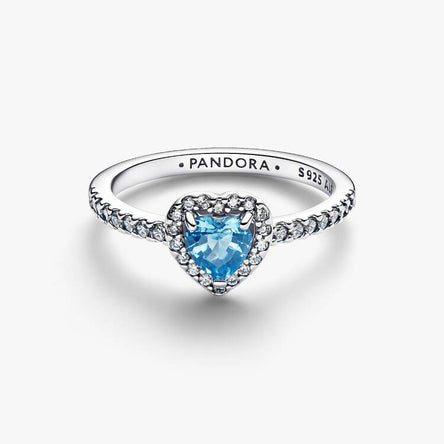 Pandora Elevated Light Blue Heart Ring