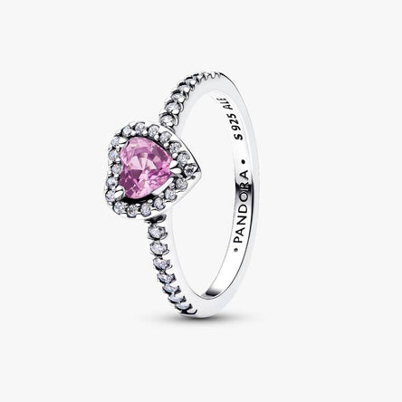 Pandora Elevated Light Purple Heart Ring