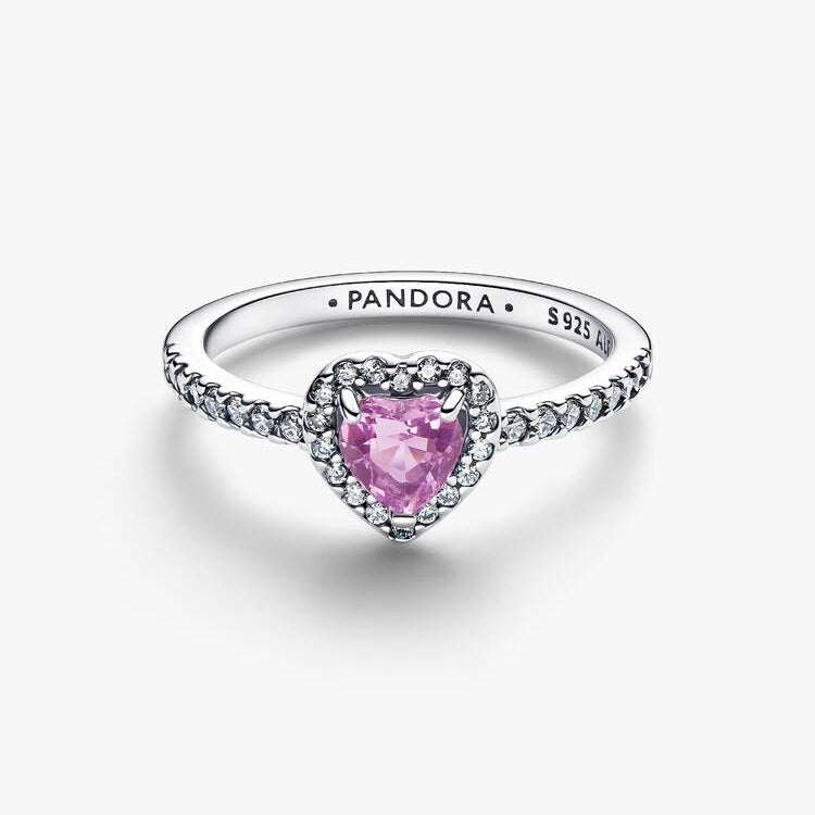 Pandora Elevated Light Purple Heart Ring