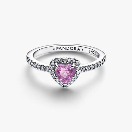 Pandora Elevated Light Purple Heart Ring